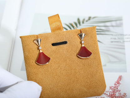 [Solara Jewelry]DREAM Carnelian PINK GOLD EARRINGS