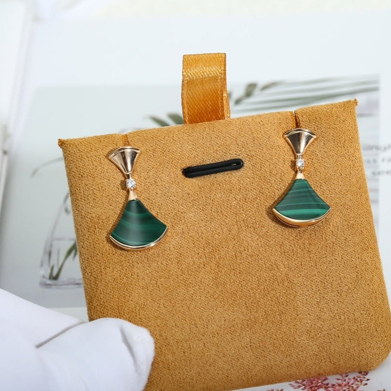 [Solara Jewelry]DREAM MALACHITE PINK GOLD EARRINGS