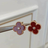 [Solara Jewelry]CLOVER MEDIUM 1 MOTIFS CARNELIAN  DIAMOND earrings