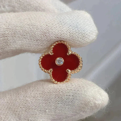 [Solara Jewelry]CLOVER MEDIUM 1 MOTIFS CARNELIAN  DIAMOND earrings