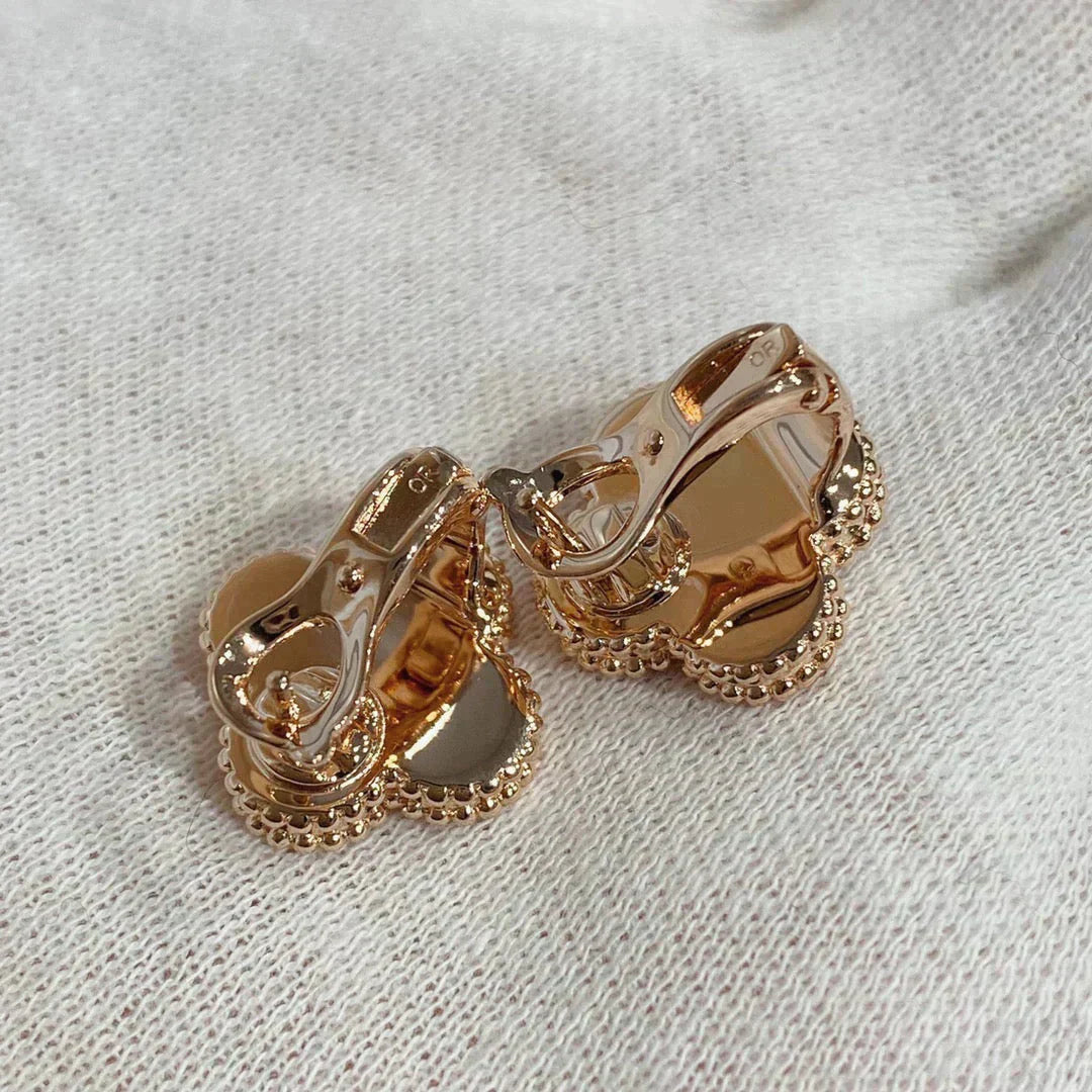 [Solara Jewelry]CLOVER MEDIUM 1 MOTIFS CARNELIAN  DIAMOND earrings