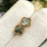 [Solara Jewelry]CLOVER MINI 9.5MM GRAY MOP EARRINGS