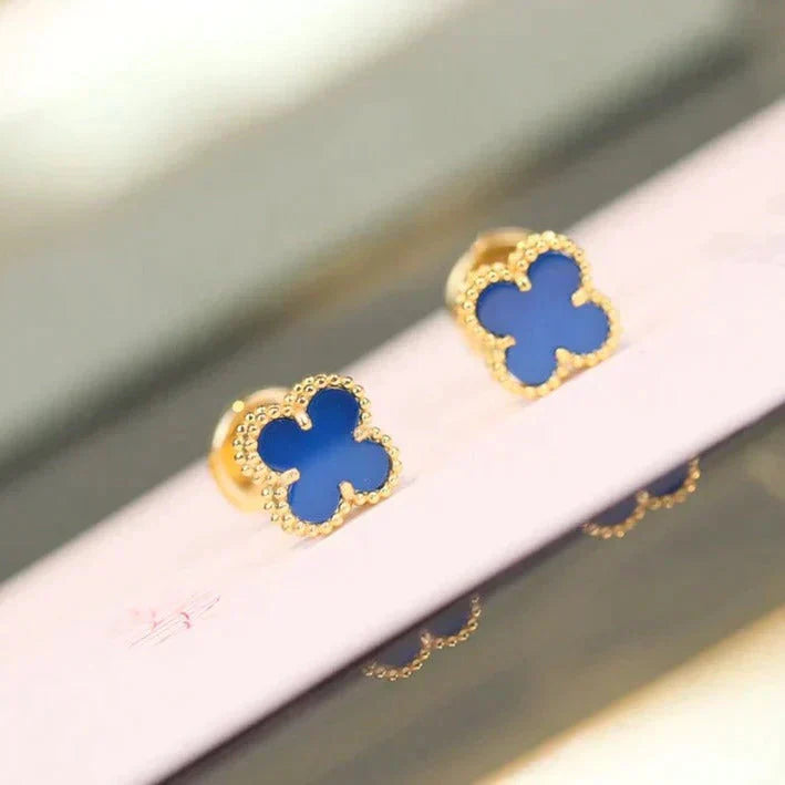 [Solara Jewelry]CLOVER MINI 9.5MM TURQUOISE EARRINGS
