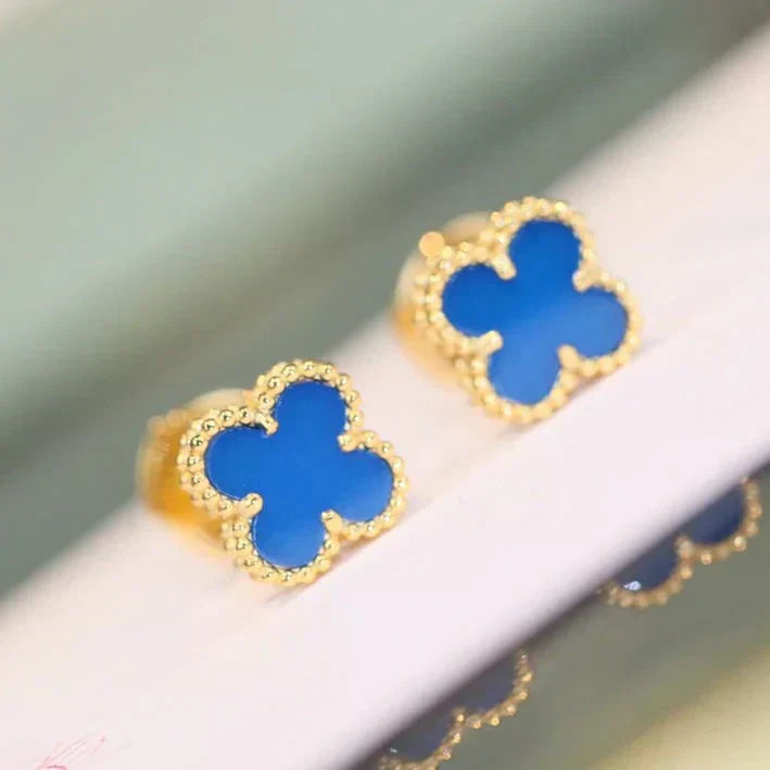 [Solara Jewelry]CLOVER MINI 9.5MM TURQUOISE EARRINGS