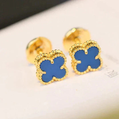 [Solara Jewelry]CLOVER MINI 9.5MM TURQUOISE EARRINGS
