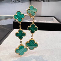 [Solara Jewelry]CLOVER MALACHITE 3 MOTIFS GOLD