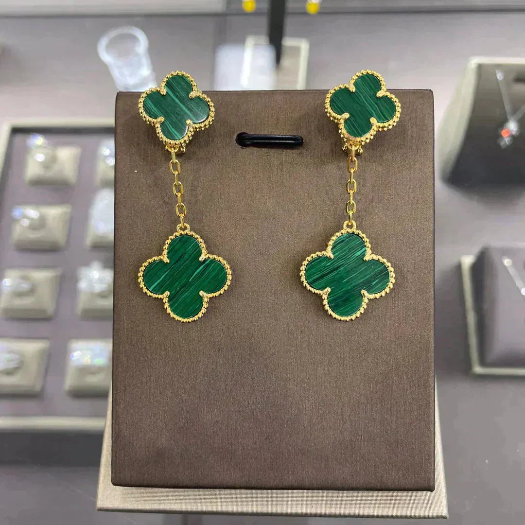 [Solara Jewelry]CLOVER 2 MOTIFS  EARRINGS (MULTIPLE CHOICESC