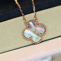 [Solara Jewelry]CLOVER 15MM  GRAY MOTHER OF PEARL NECKLACE