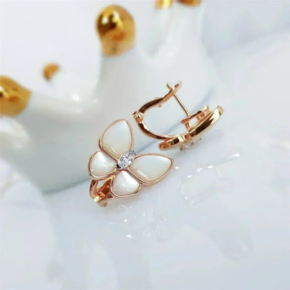 [Solara Jewelry]BUTTERFLY MOP DIAMOND EARRINGS