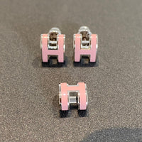 [Solara Jewelry]MINI POP H SILVER EARRINGS PINK