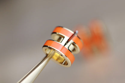 [Solara Jewelry]MINI POP H EARRINGS ORANGE