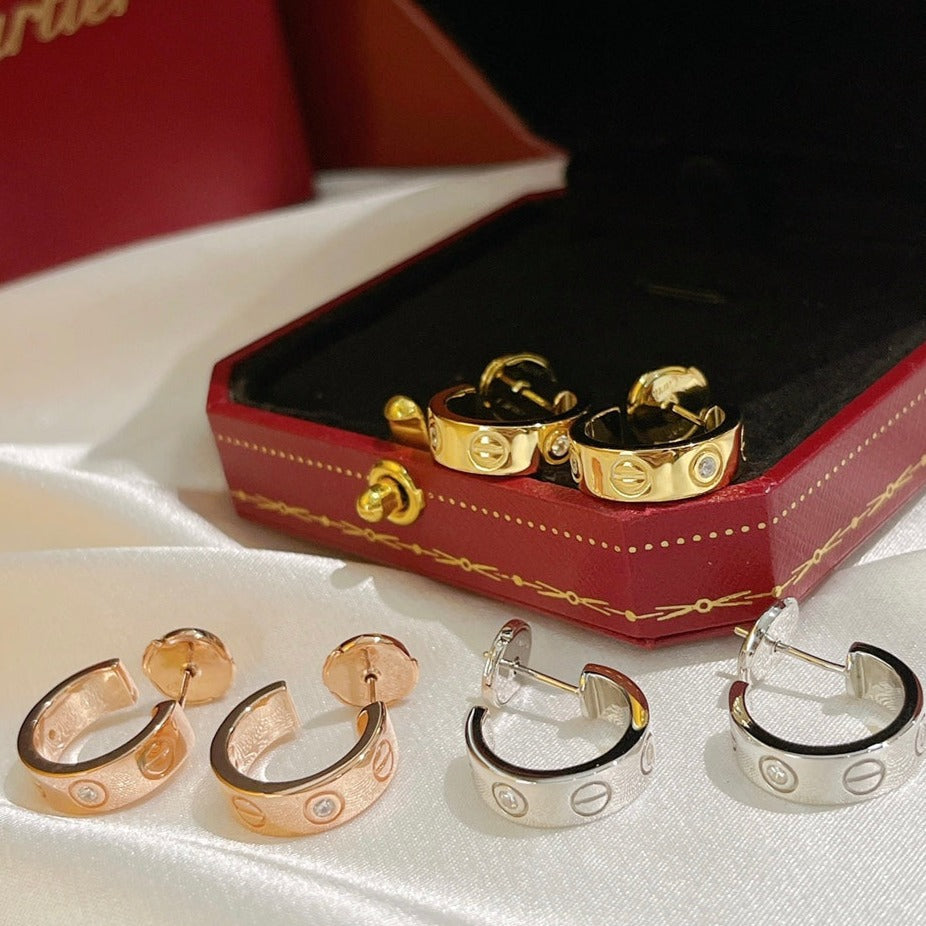 [Solara Jewelry]LOVE EARRINGS 5.7MM 2 DIAMONDS