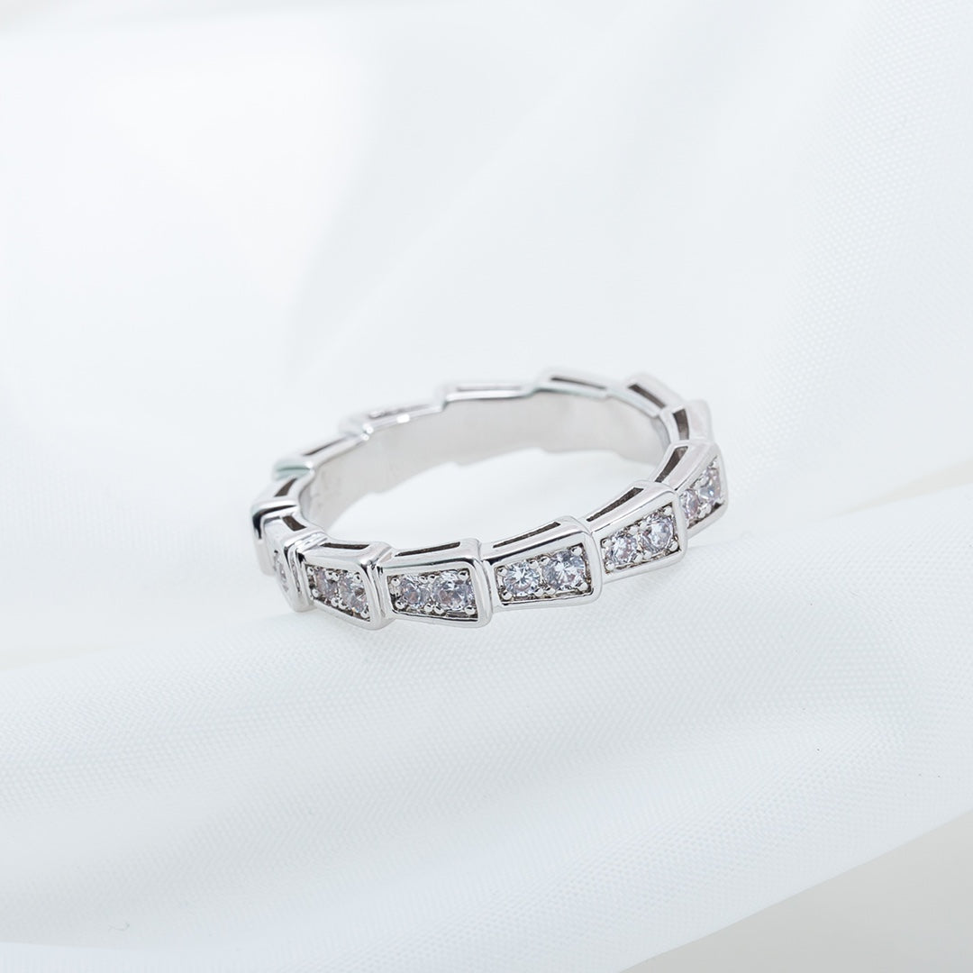 [Solara Jewelry]SERPENTI RING SILVER DIAMOND PAVED 3MM