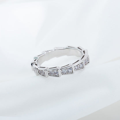 [Solara Jewelry]SERPENTI RING SILVER DIAMOND PAVED 3MM