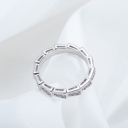 [Solara Jewelry]SERPENTI RING SILVER DIAMOND PAVED 3MM