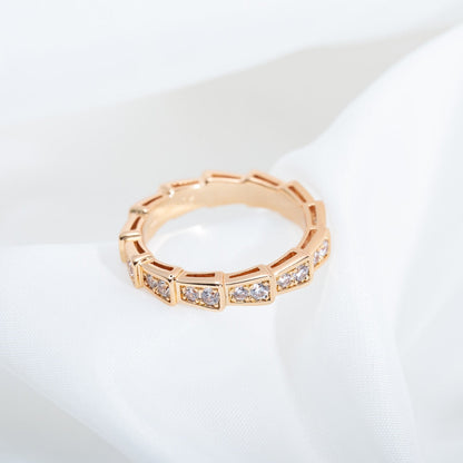 [Solara Jewelry]SERPENTI RING PINK GOLD DIAMOND PAVED 3MM