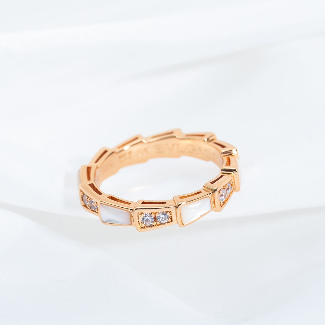 [Solara Jewelry]SERPENTI RING PINK GOLD DIAMOND MOP 3MM