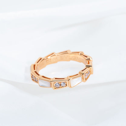 [Solara Jewelry]SERPENTI RING PINK GOLD DIAMOND MOP 3MM