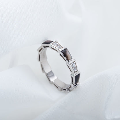 [Solara Jewelry]SERPENTI RING SILVER  DIAMOND BLACK MOP 3MM