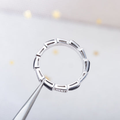 [Solara Jewelry]SERPENTI RING SILVER  DIAMOND BLACK MOP 3MM