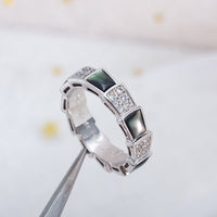 [Solara Jewelry]SERPENTI RING SILVER DIAMOND BLACK MOP 4MM