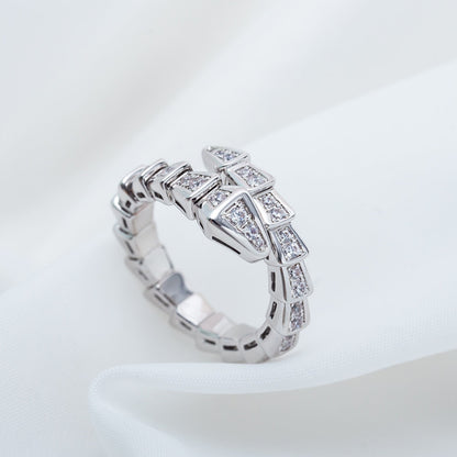 [Solara Jewelry]SERPENTI RING SILVER DIAMOND PAVED 4MM