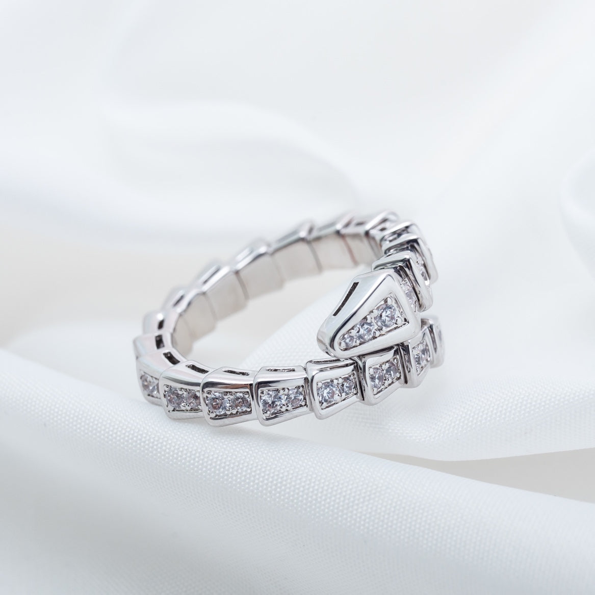 [Solara Jewelry]SERPENTI RING SILVER DIAMOND PAVED 4MM