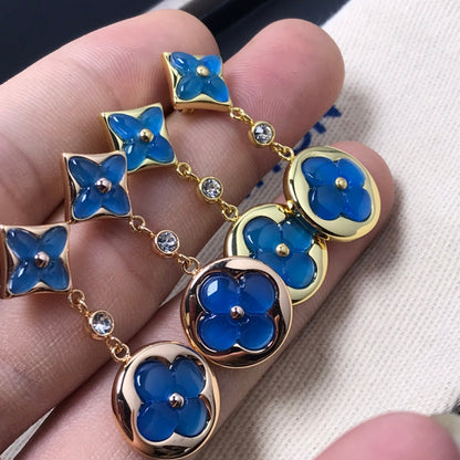 [Solara Jewelry]STAR AND SUN AGATE DIAMOND EARRINGS