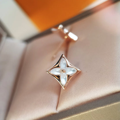 [Solara Jewelry]STAR MOP PINK GOLD EARRINGS