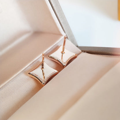 [Solara Jewelry]STAR MOP PINK GOLD EARRINGS