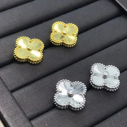 [Solara Jewelry]CLOVER MINI 9.5MM LASER EARRINGS
