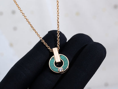 [Solara Jewelry]GARI NECKLACE PINK GOLD MALACHITE