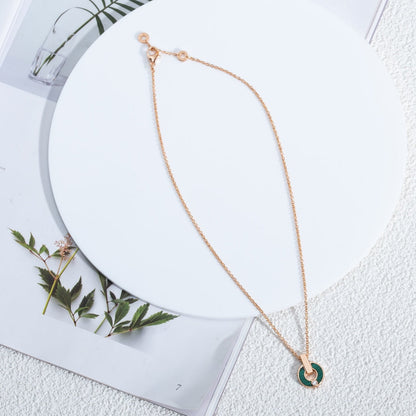 [Solara Jewelry]GARI NECKLACE PINK GOLD MALACHITE