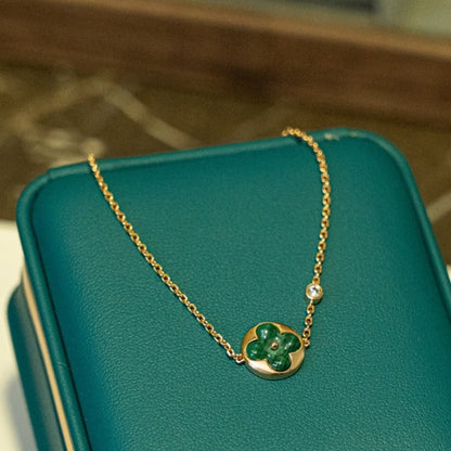 [Solara Jewelry]SUN MALACHITE 1 DIAMOND PINK GOLD BRACELET