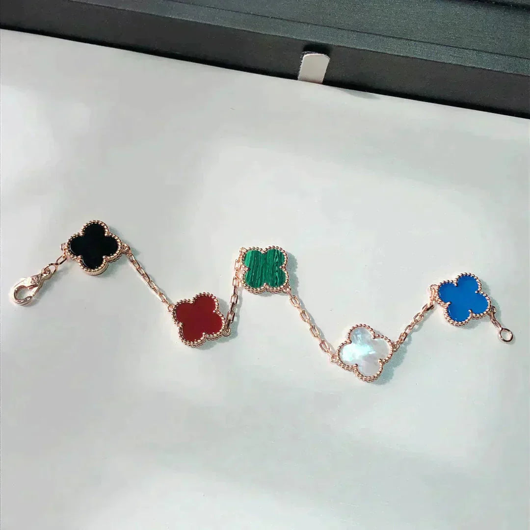 [Solara Jewelry]CLOVER 5 MOTIFS MULTICOLOR  BRACELET