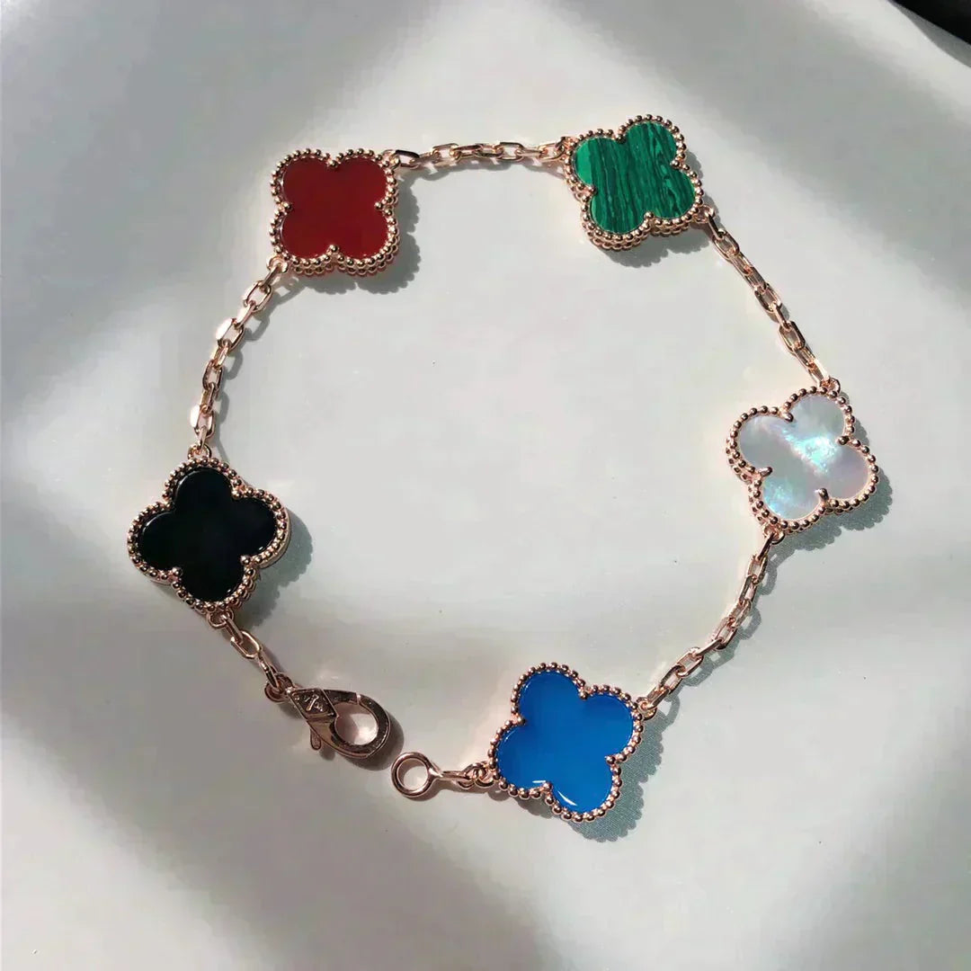 [Solara Jewelry]CLOVER 5 MOTIFS MULTICOLOR  BRACELET