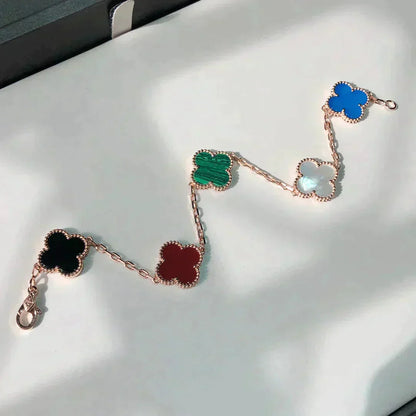 [Solara Jewelry]CLOVER 5 MOTIFS MULTICOLOR  BRACELET