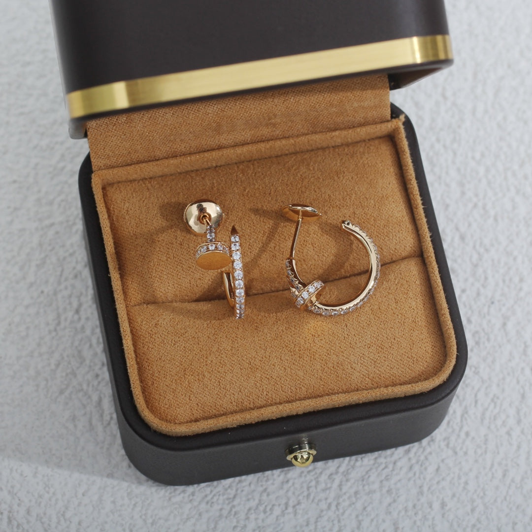 [Solara Jewelry]JUSTE EARRINGS 12.75MM PINK GOLD DIAMOND