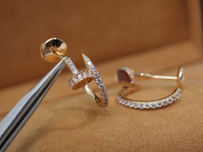 [Solara Jewelry]JUSTE EARRINGS 12.75MM PINK GOLD DIAMOND