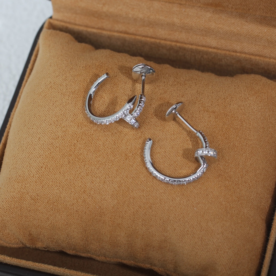 [Solara Jewelry]JUSTE EARRINGS 12.75MM SILVER DIAMOND