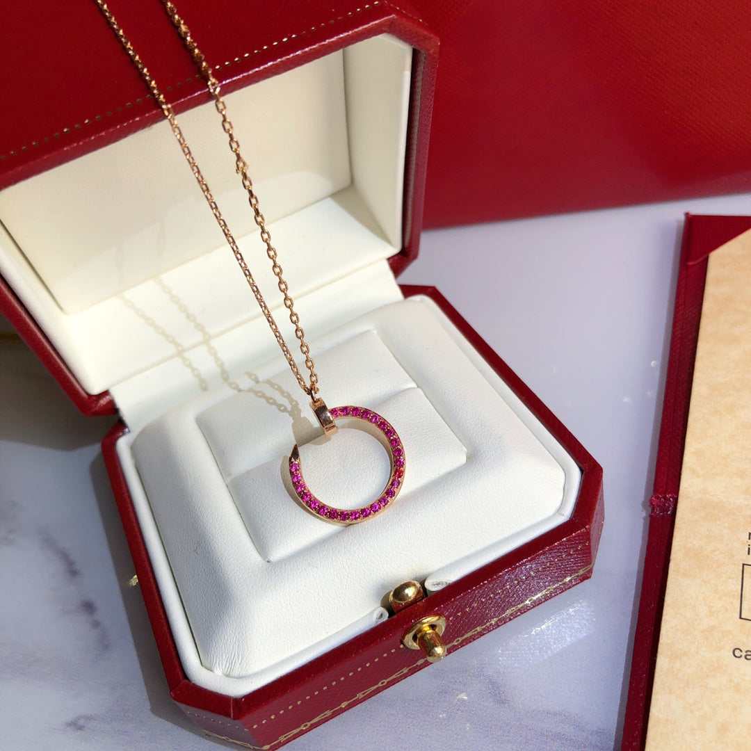 [Solara Jewelry]JUSTE NECKLACE GOLD RED DIAMONDS