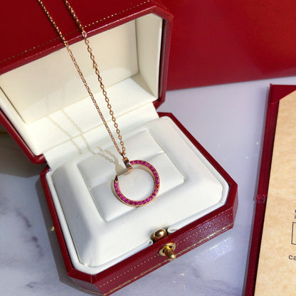 [Solara Jewelry]JUSTE NECKLACE GOLD RED DIAMONDS