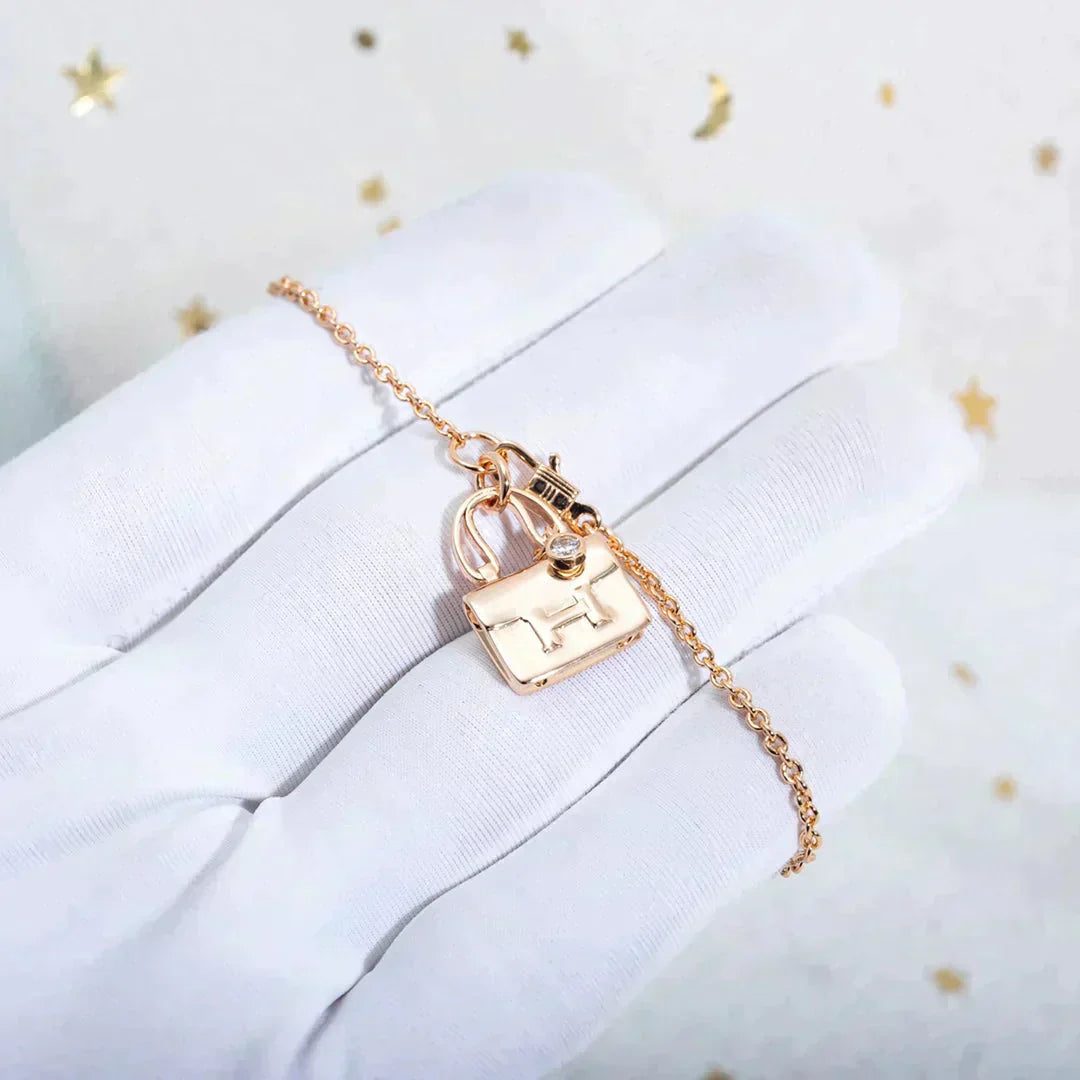[Solara Jewelry]AMULETTE PEDANT ROSE GOLD NECKLACE