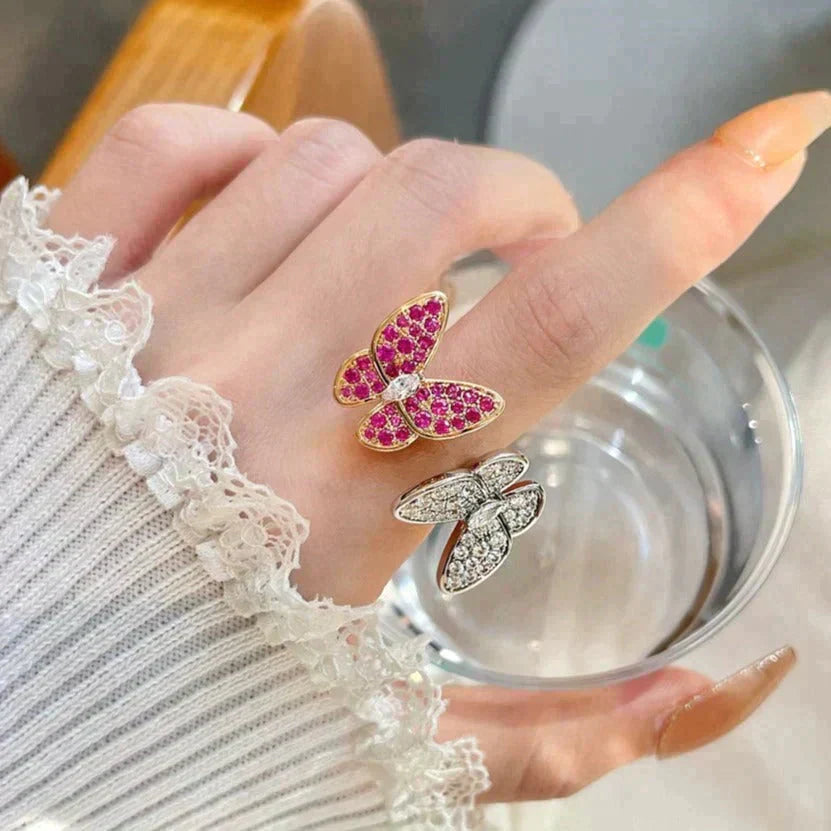 [Solara Jewelry]TWIN BUTTERFLY DIAMOND RING