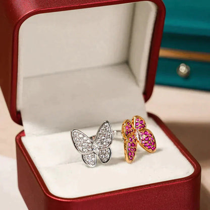 [Solara Jewelry]TWIN BUTTERFLY DIAMOND RING