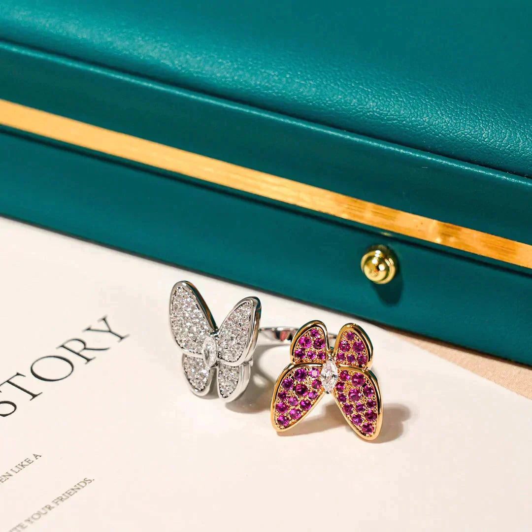 [Solara Jewelry]TWIN BUTTERFLY DIAMOND RING