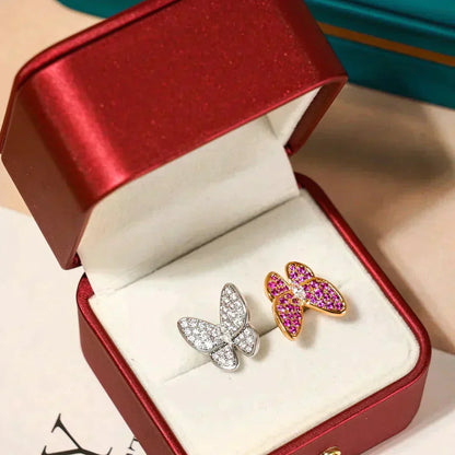 [Solara Jewelry]TWIN BUTTERFLY DIAMOND RING