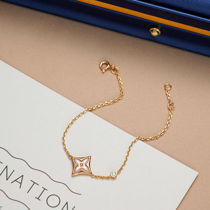 [Solara Jewelry]STAR 1 DIAMOND PINK GOLD BRACELET