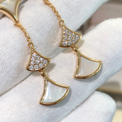 [Solara Jewelry]DREAM EARRINGS 3 MOTIFS DIAMOND MOP PINK GOLD