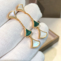 [Solara Jewelry]DREAM EARRINGS 3 MOTIFS MALACHITE MOP PINK GOLD
